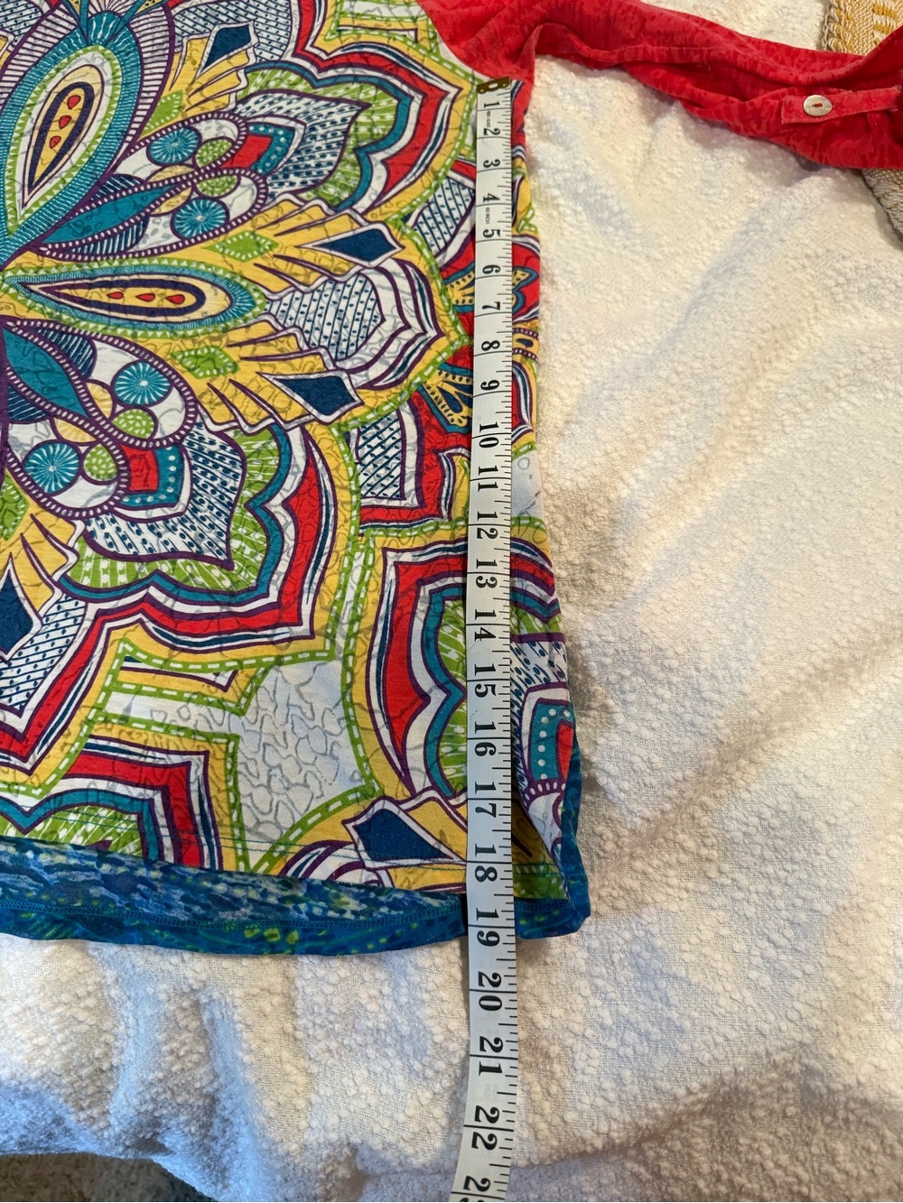 Westbound Multicolor Mandala Tunic with Red Sleeves - Picture 3 of 4